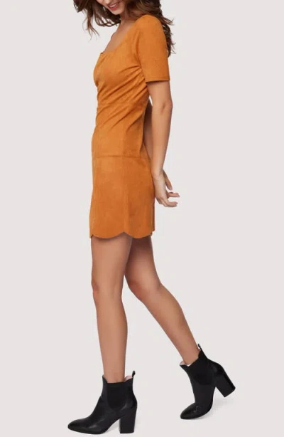 Lost + Wander Amore Faux Suede Minidress In Caramel In Caramel