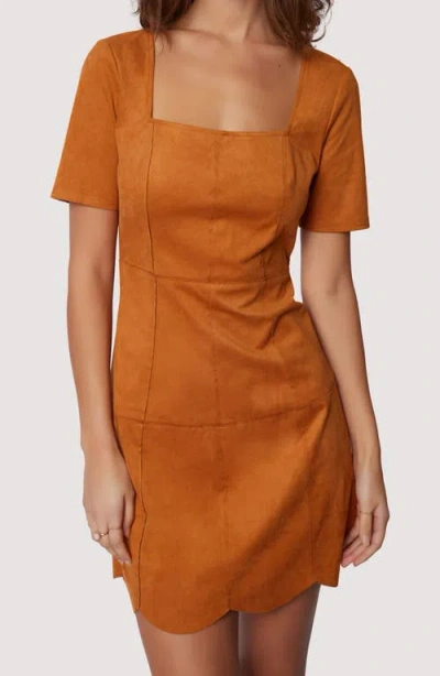 Lost + Wander Amore Faux Suede Minidress In Caramel In Caramel