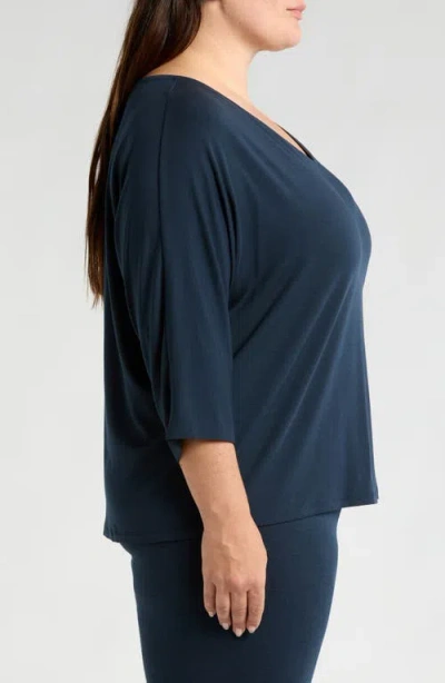 Shop Eileen Fisher V-neck Dolman Sleeve Top In Deep Adriatic