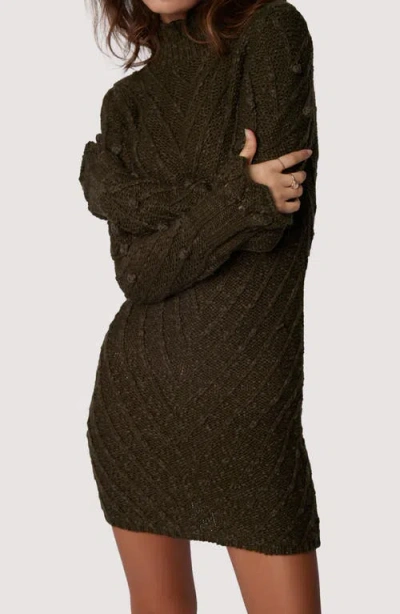 Lost + Wander Adelina Long Sleeve Cotton Blend Sweater Dress In Green