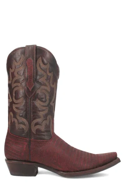 Dingo The Duke Lizard Embossed Cowboy Boot In Cherry