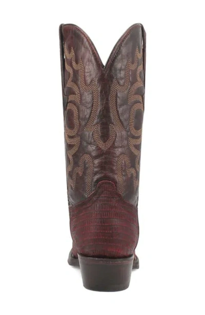 Dingo The Duke Lizard Embossed Cowboy Boot In Cherry