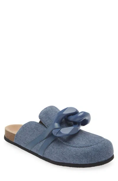 Jw Anderson J.w. Anderson Chain Loafer Slipper-mule In Denim Chain Dark Blue