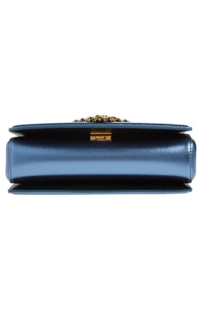 Dolce & Gabbana Devotion Medium Quilted Metallic Chain Shoulder Bag In 8h633 Blu Chiaro Laminato