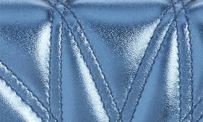 Dolce & Gabbana Devotion Medium Quilted Metallic Chain Shoulder Bag In 8h633 Blu Chiaro Laminato