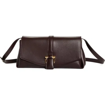 Ferragamo Front Flap Crossbody Bag (m) In Oxblood