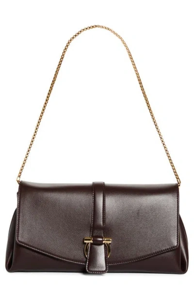Ferragamo Front Flap Crossbody Bag (m) In Oxblood