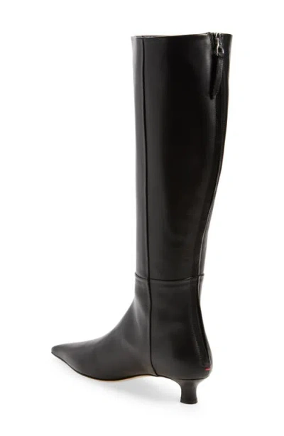 Aeyde Womens Black Zazie Heeled Leather Knee-high Boots In Black