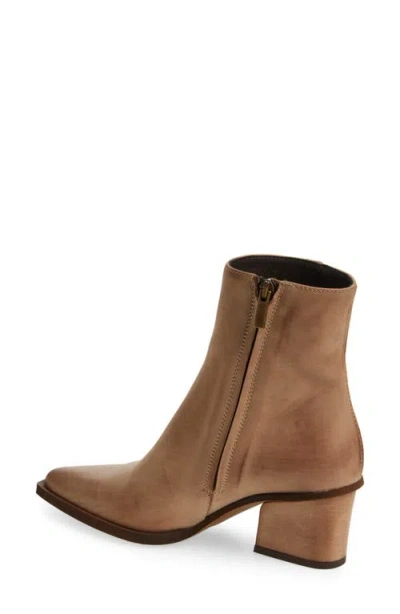 Cordani Braydie Block Heel Leather Bootie In Taupe Nubuck