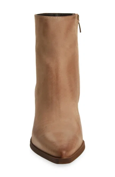 Cordani Braydie Block Heel Leather Bootie In Taupe Nubuck