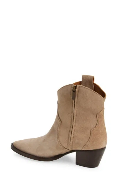 Cordani Penny Pointy Toe Block Heel Leather Bootie In Camoscio Sabbia