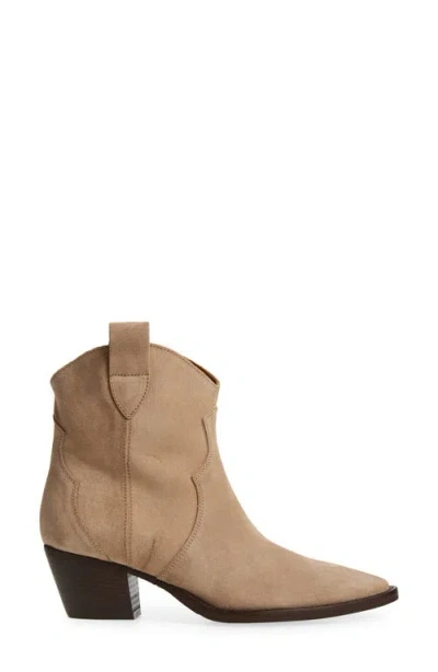Cordani Penny Pointy Toe Block Heel Leather Bootie In Camoscio Sabbia