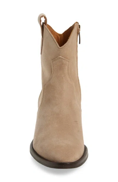 Cordani Penny Pointy Toe Block Heel Leather Bootie In Camoscio Sabbia