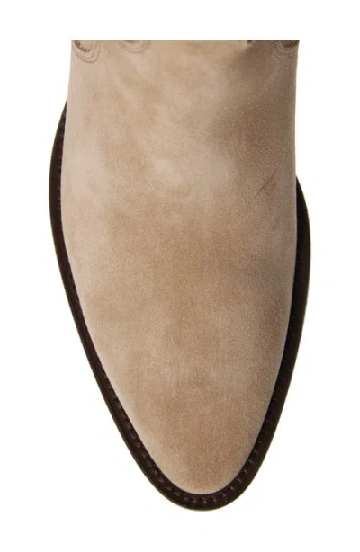 Cordani Penny Pointy Toe Block Heel Leather Bootie In Camoscio Sabbia