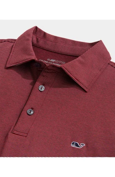 Shop Vineyard Vines St. Jean Stripe Sankaty Performance Polo In Crimson