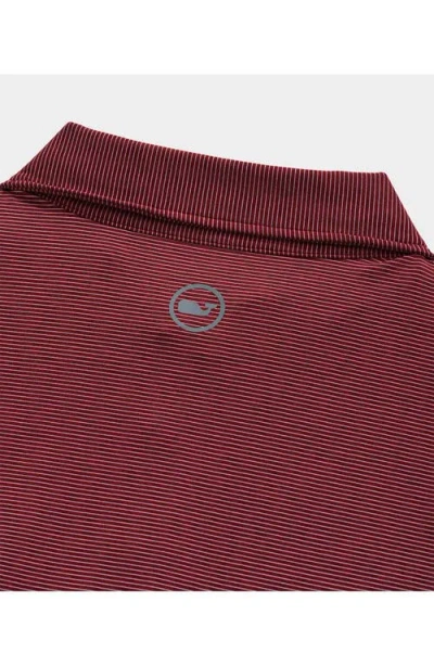 Vineyard Vines St. Jean Stripe Sankaty Regular Fit Polo Shirt In Crimson