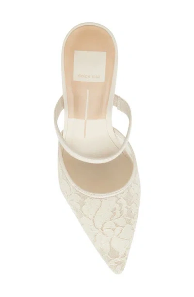 Shop Dolce Vita Katik Pointed Toe Mule In White Floral Lace