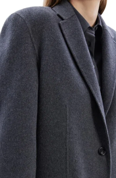 Theory New Divide Double Face Wool & Cashmere Oversized Blazer In Charcoal Melange