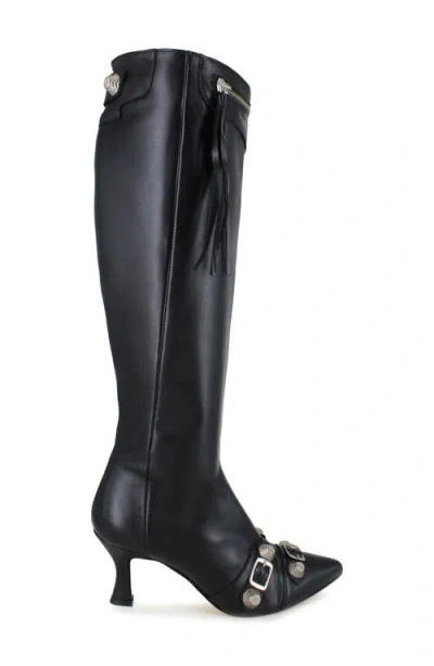 Zigi Ivara Knee High Boot In Black Leather