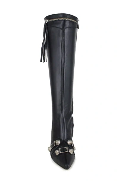 Zigi Ivara Knee High Boot In Black Leather