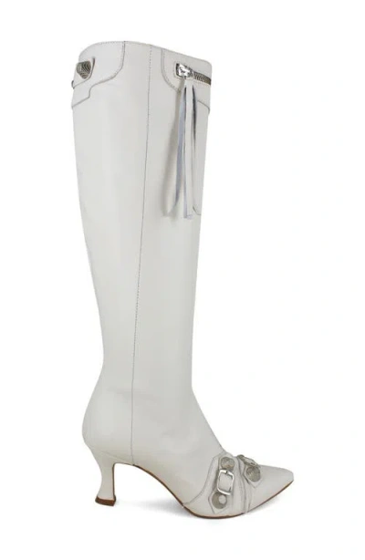 Zigi Ivara Knee High Boot In Off White