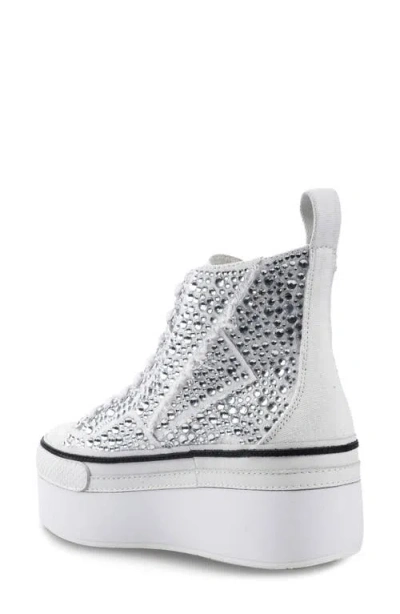 Zigi Carmensa Embellished Platform High Top Sneaker In Silver