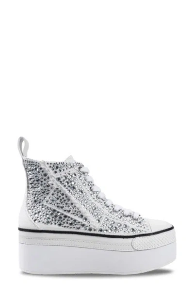 Zigi Carmensa Embellished Platform High Top Sneaker In Silver