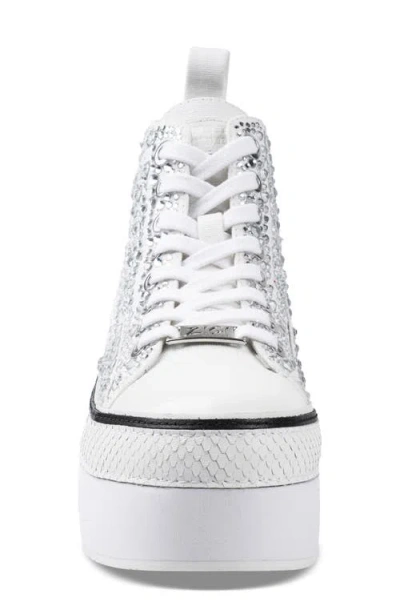 Zigi Carmensa Embellished Platform High Top Sneaker In Silver