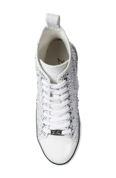 Zigi Carmensa Embellished Platform High Top Sneaker In Silver