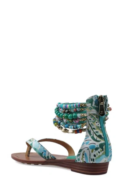 Zigi Fabella Ankle Strap Sandal In Turquoise Multi Fabric