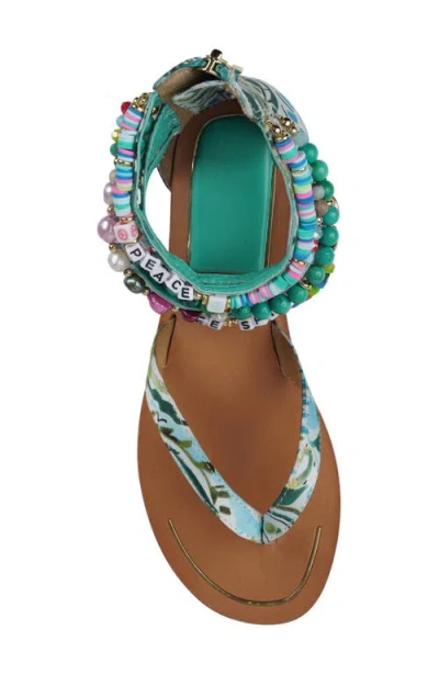 Zigi Fabella Ankle Strap Sandal In Turquoise Multi Fabric