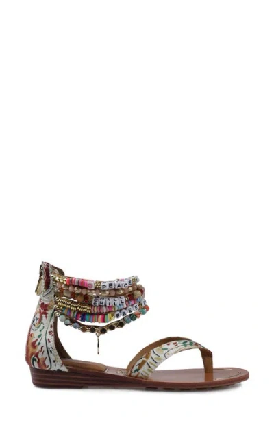 Zigi Fabella Ankle Strap Sandal In Tan Multi Fabric