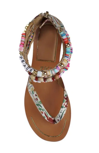 Zigi Fabella Ankle Strap Sandal In Tan Multi Fabric