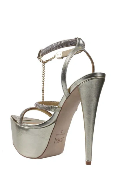 Zigi Blanche Crystal Embellished Platform Sandal In Gold