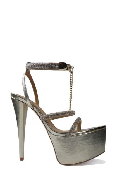 Zigi Blanche Crystal Embellished Platform Sandal In Gold