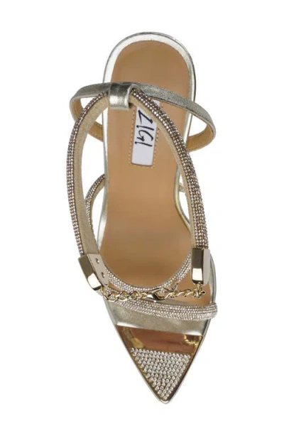 Shop Zigi Blanche Crystal Embellished Platform Sandal In Gold