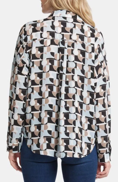 Nydj Becky Recycled Polyester Georgette Blouse In Light And Fog