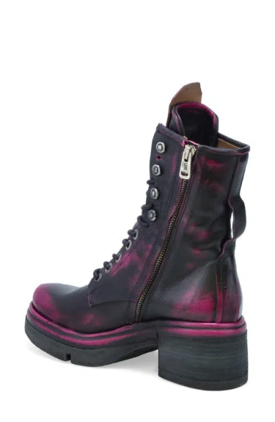 As98 A.s.98 Emper Combat Boot In Distressed Fuchsia