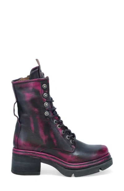 As98 A.s.98 Emper Combat Boot In Distressed Fuchsia