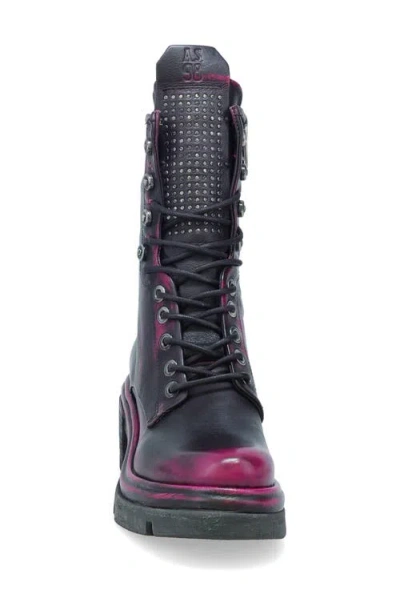 As98 A.s.98 Emper Combat Boot In Distressed Fuchsia