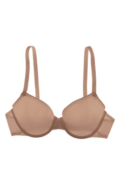 Cuup The Demi Spacer & Mesh Bra In Taupe