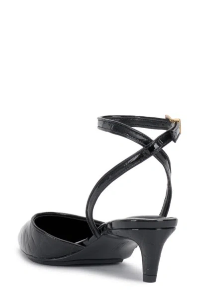 Vince Camuto Irva Ankle Strap Pointed Toe Pump In Black
