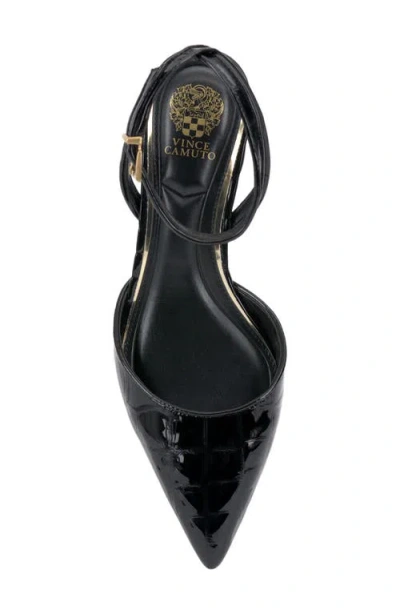 Vince Camuto Irva Ankle Strap Pointed Toe Pump In Black