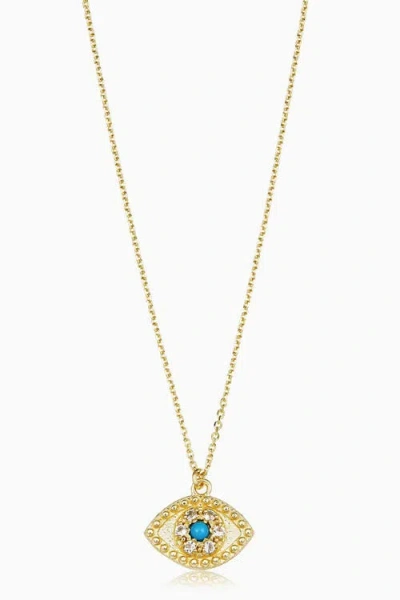 Oradina 14k Yellow Gold Evil Eye Pendant In Yellow Gold