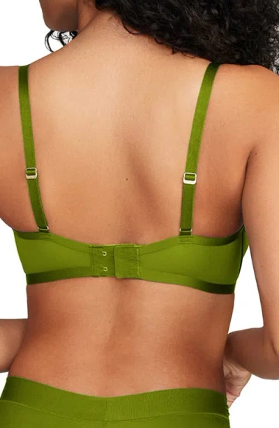 Cuup The Balconette Mesh Underwire Bra In Leaf