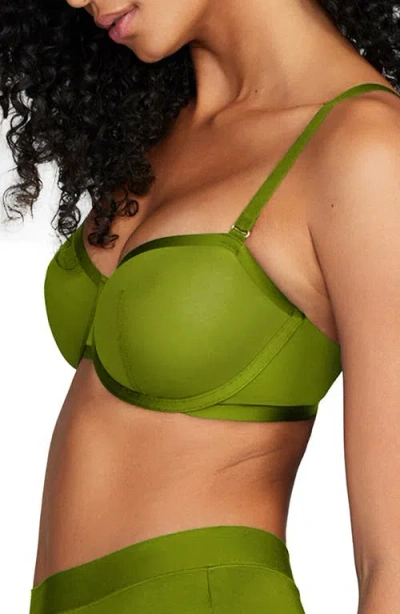 Cuup The Balconette Mesh Underwire Bra In Leaf