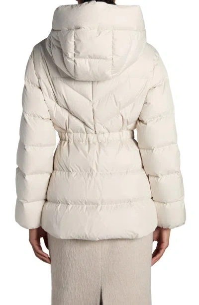 Moncler Brosse Belted Padded Jacket In White