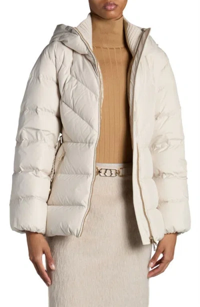 Moncler Brosse Belted Padded Jacket In White