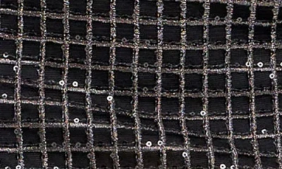 Endless Rose Sequin Grid Mesh Miniskirt In Black