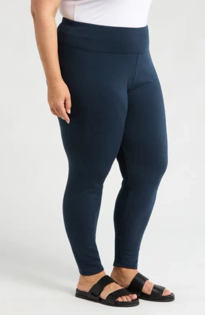 Shop Eileen Fisher High Waist Ankle Leggings In Deep Adriatic